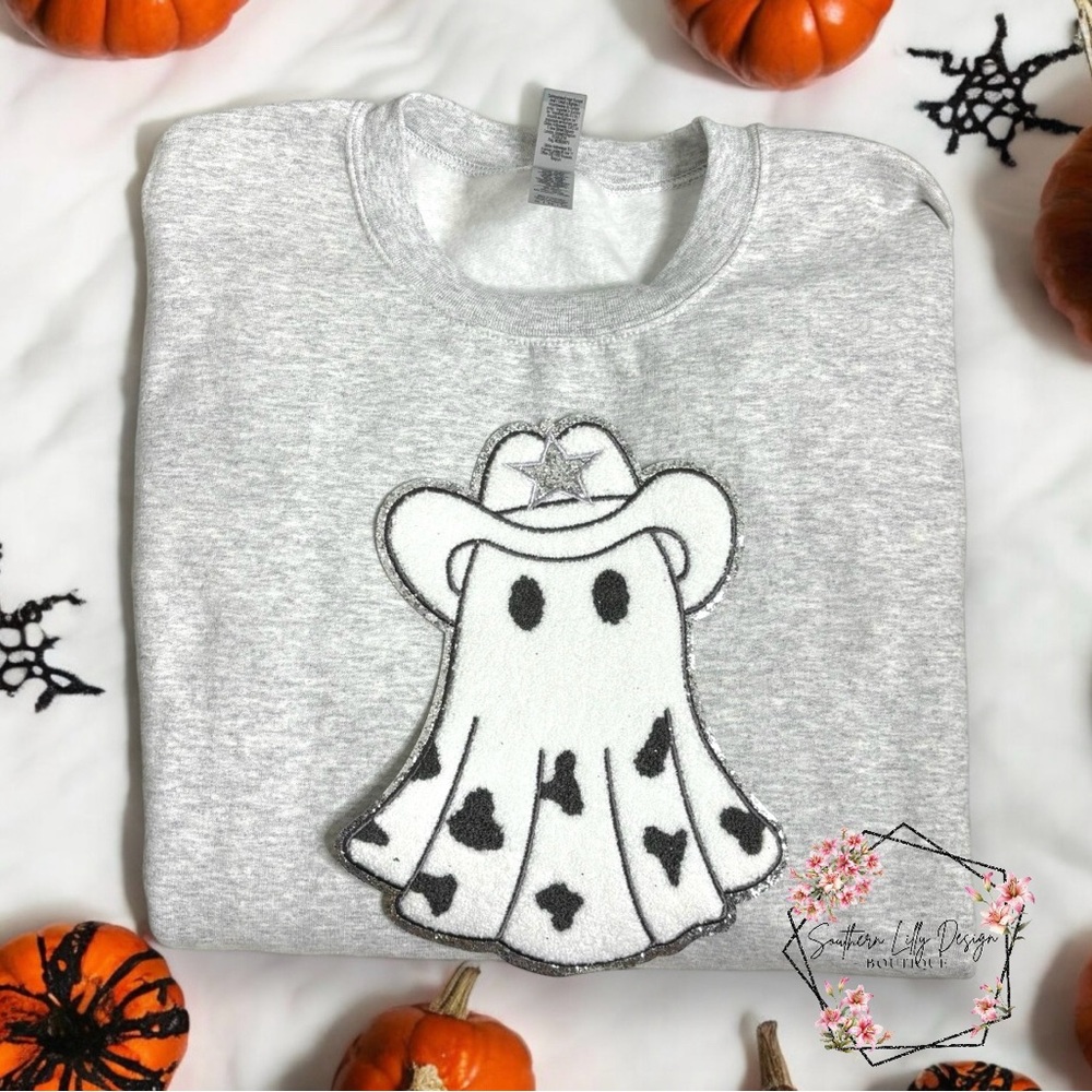 Ghost Cowboy Patch Gildan Sweatshirt